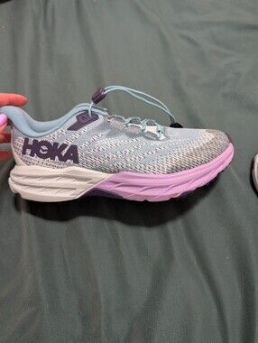 HOKA Girl's Running Shoe in Light Blue & Lavender
